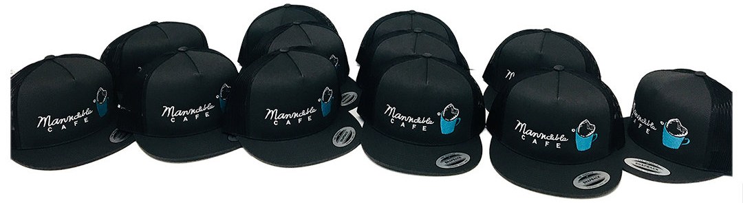 Trucker cap run embroidered for Mannchilde Cafe