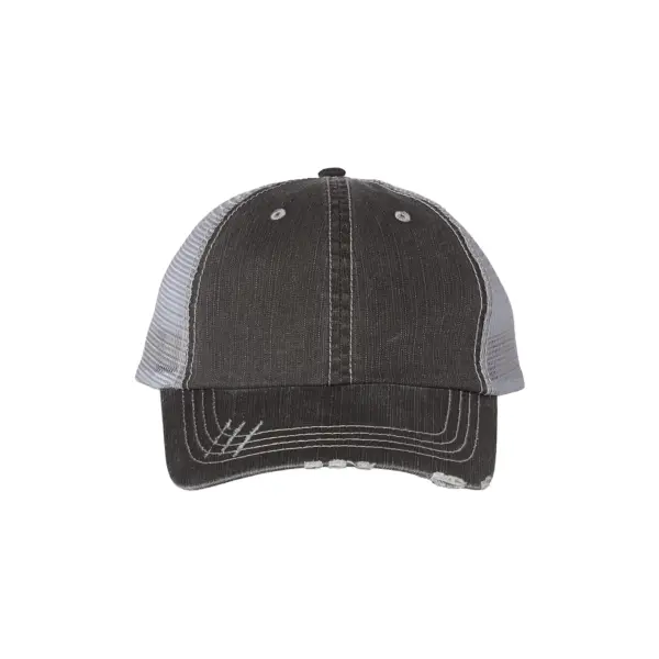 Mega Cap 6990 Herringbone Trucker Cap, Mesh Back Hat