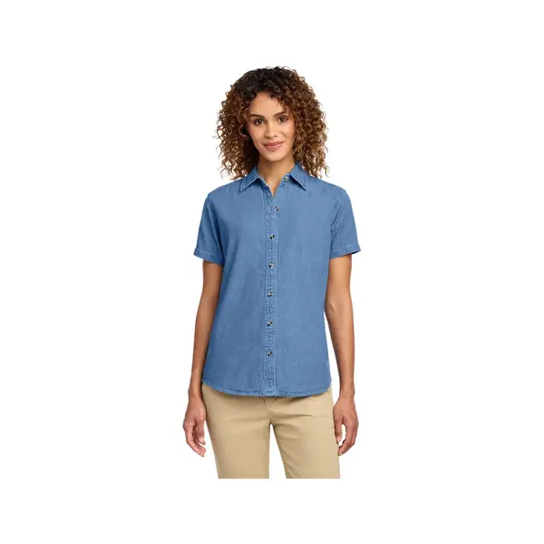 Port & Company Ladies Short Sleeve Value Denim Shirt